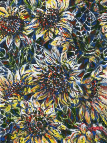 abstract sunflowers painting for sale