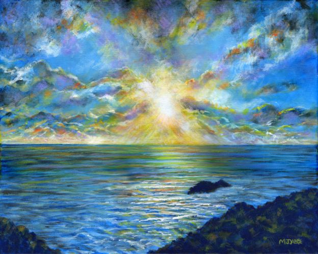 anglesey sunset seascape art painting for sale
