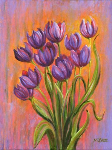 Contemporary purple tulips painting
