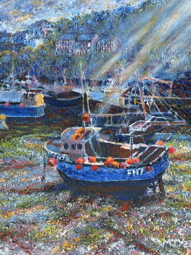 fishing boat painting, Mevagissey, Cornwall, for sale