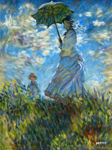 Claude Monet art, Madame Monet and her son, hand painted reproduction painting for sale