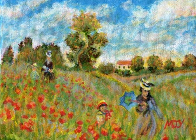 monet poppy field hand painted reproduction for sale