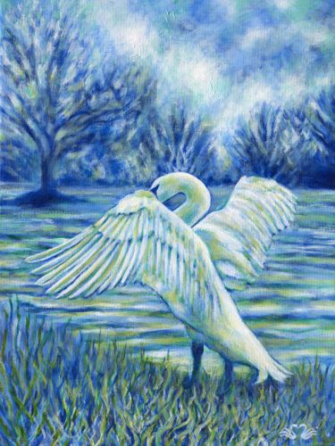 worcester swan art painting for sale