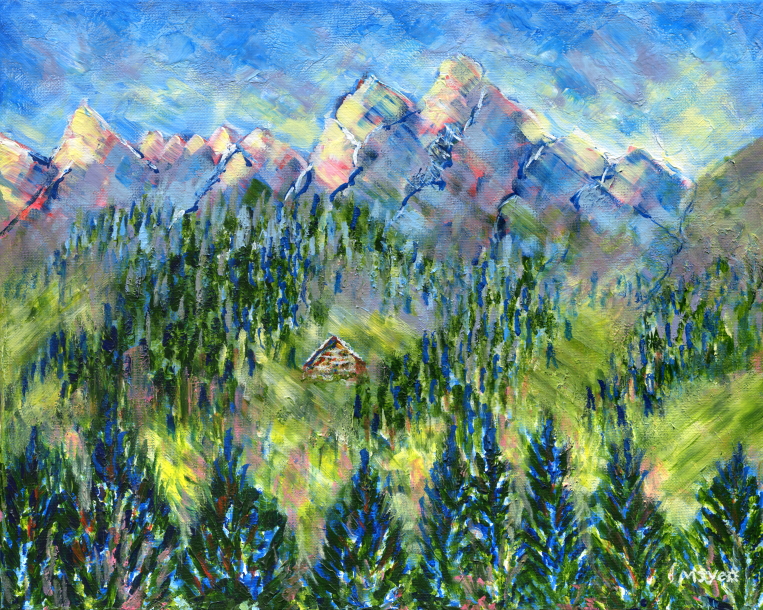 french alps impressionist mountain art for sale