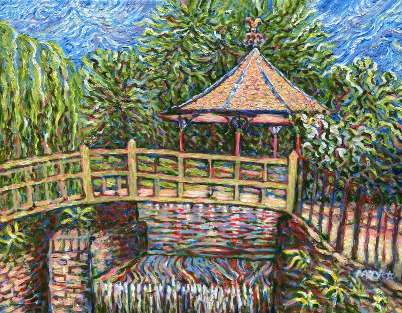 Gheluvelt Park, Worcester, Van Gogh style art painting