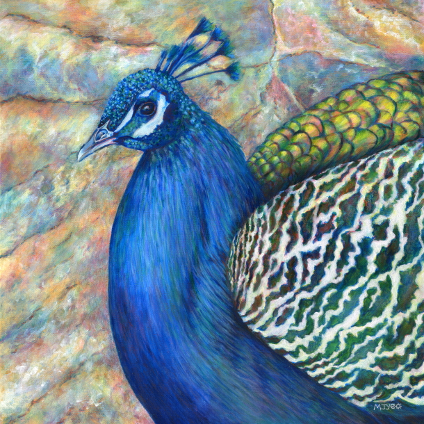 peacock art painting for sale