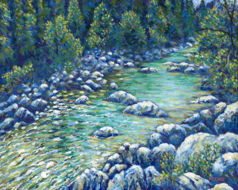 river soca, slovenia art, painting for sale