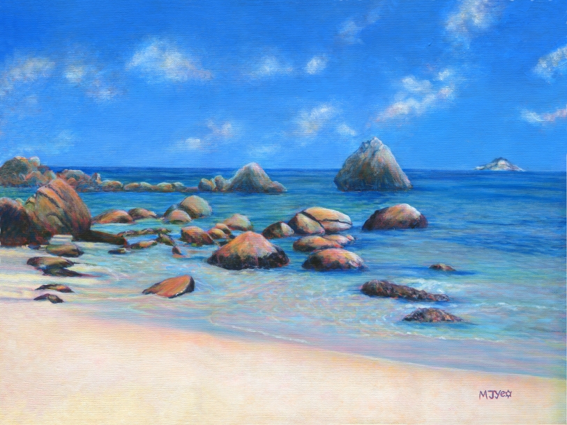 tropical beach art original painting for sale