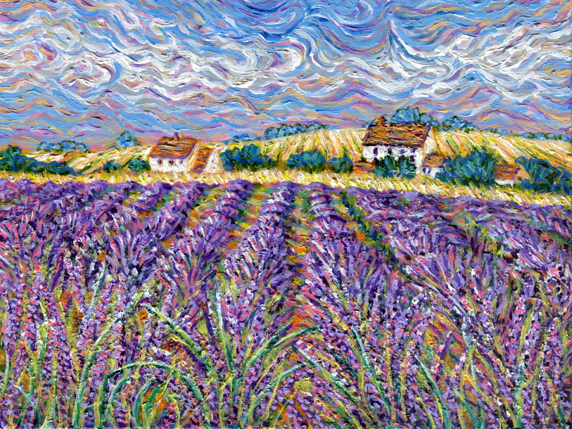 cotswold lavender fields, broadway painting for sale