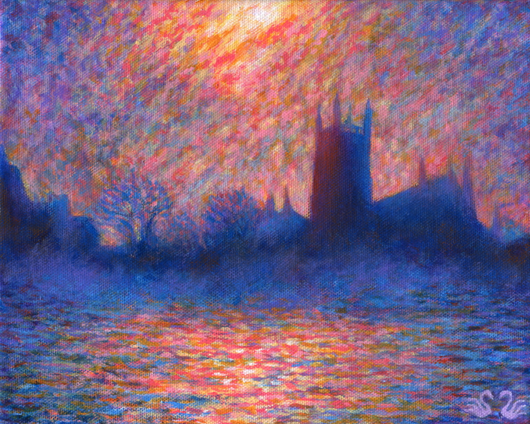 Monet style Worcester Cathedral painting for sale