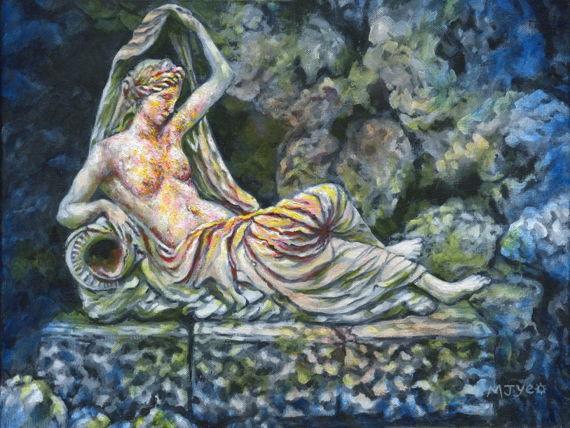 nude reclining sculpture, Croome Court, Worcestershire painting for sale